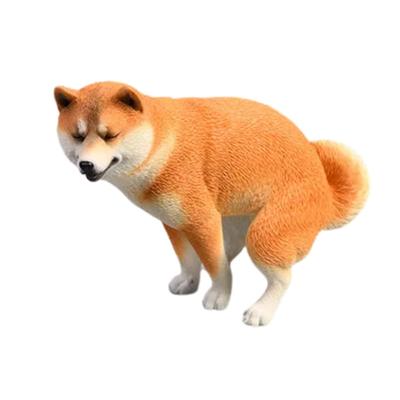 SALUDABLE Dog Novelty Interior Funny Cute Shiba Inu Figurine, Item, Decor, Gift, (Red-haired - Poop)
