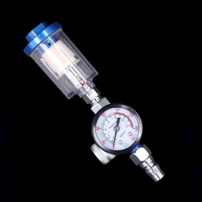 Pneumatic Tools In-line Oil Water TrapFilterSeparator Air Adjusting Regulator with Pressure Gauges Water TrapFilter