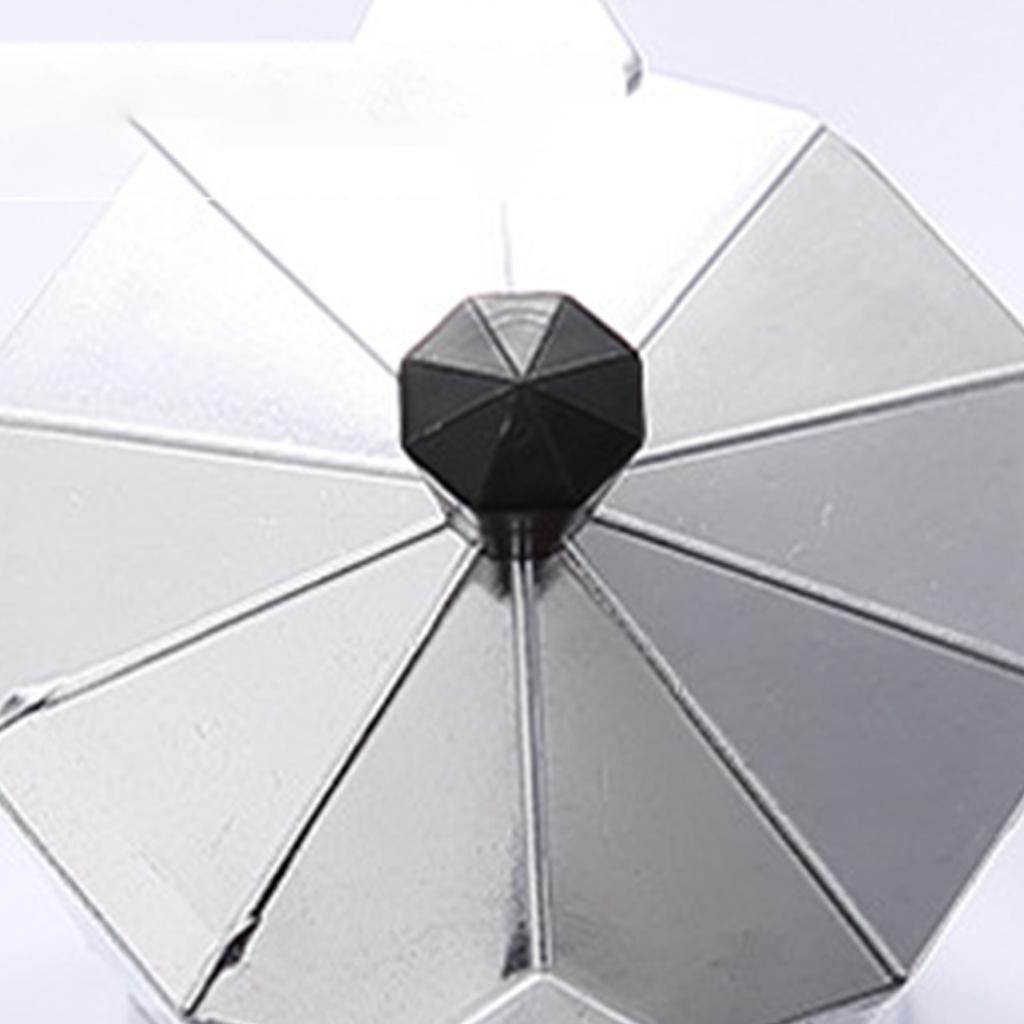 3 Cups 150ML Moka Coffee Maker Aluminium Alloy Octangonal Portable Moka Stovetop for Gas Electric