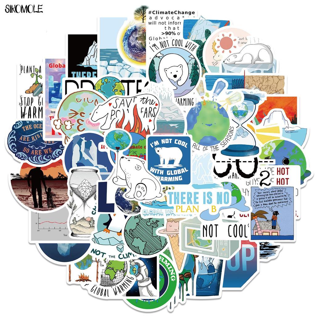 10 30 50 100PCS Cartoon Global Climate Change Stickers Polar Bear DIY Toy Car Suitcase Laptop Skateboard Mobile Decal Sticker F5