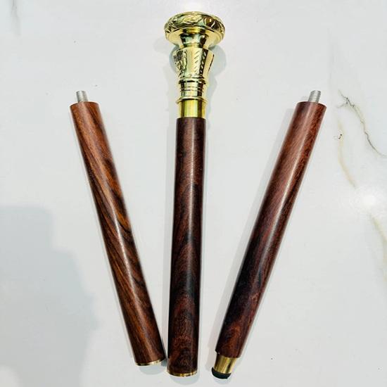 Handgefertigter Messing-Gehstock, Holzstock mit individueller Gravur, Elegantes personalisiertes Geschenk, Geburtstagsgeschenk