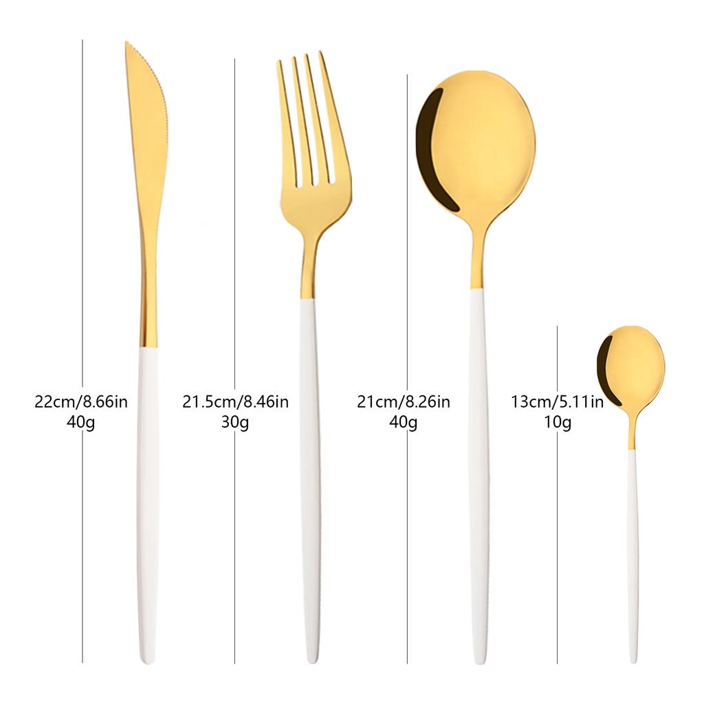 Mirror Gold Dinnerware Set 4Pcs Stainless Steel Tableware Cutlery Home Fork Spoon Knife Set Silverware Flatware Set Dropshipping