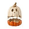 Halloween Candy Display Bowl with Lid for Shelf Entry Display and Party Sweet Serving for Home Styling, 30Cm/11.8Inch Pumpkin Face Resin Candle Stand