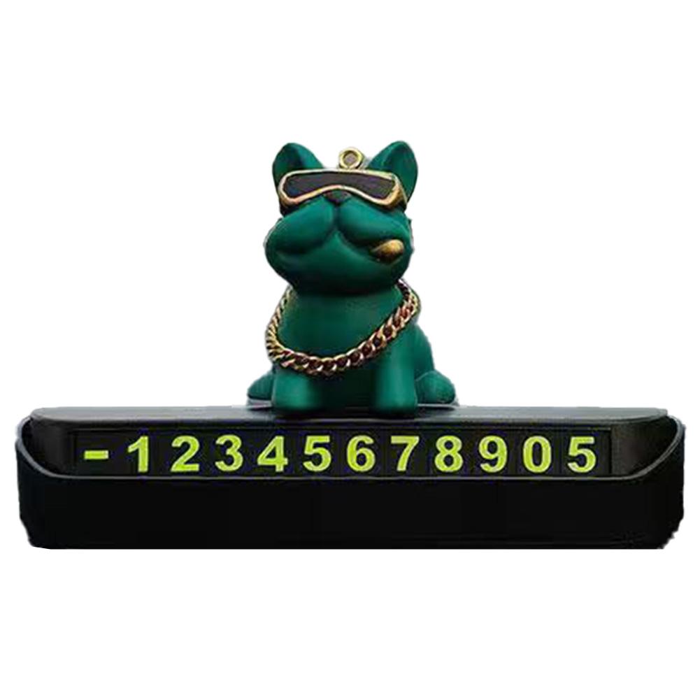 Temporary Parking Number Plate Bulldog Auto License Dashboard Car Interior Ornament Decoration Mobile Decor