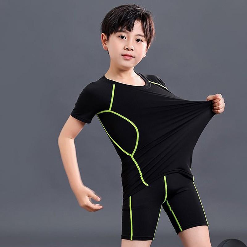 Ensemble de maillot de bain pour garçons Séchage rapide Protection UV Maillot de bain deux pièces Enfants Natation Plage Sports