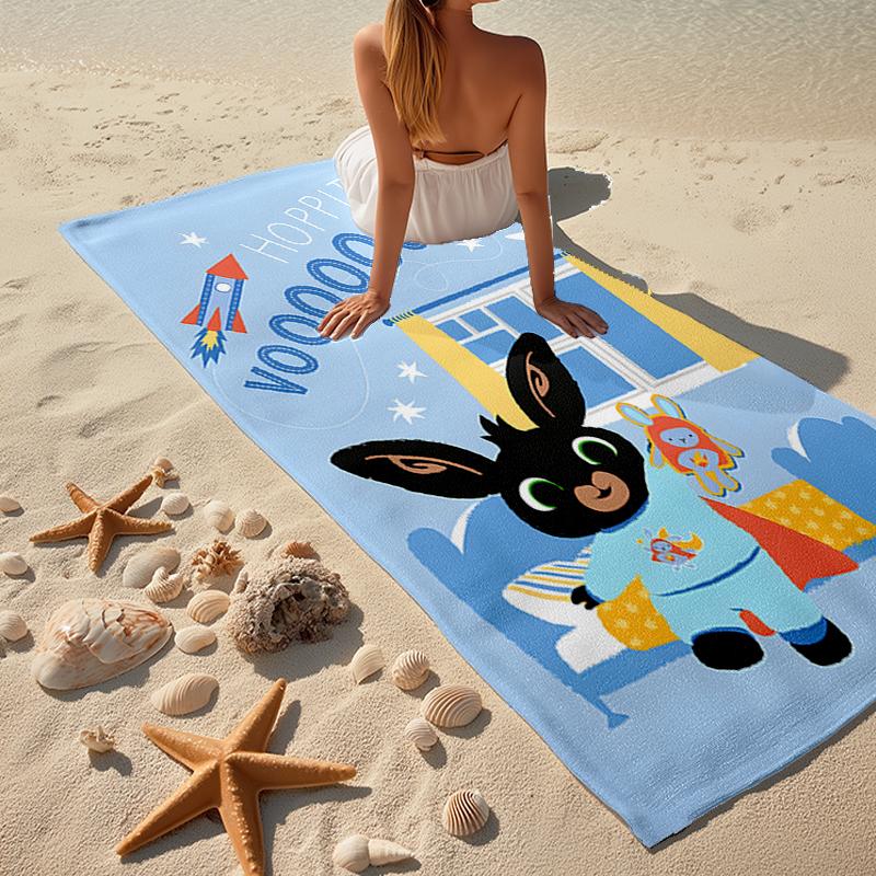Bing Bunny Fashion Beach Towel: Ideal for Summer Adventures Soft, Absorbent and Quick Drying Suitable for Swimming and Bathing