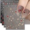 9 Sheets Bronzing Nail Art Stickers Sun Star Heart Nails Stickers Self-Adhesive Manicures Stickers 3D Nails Decals