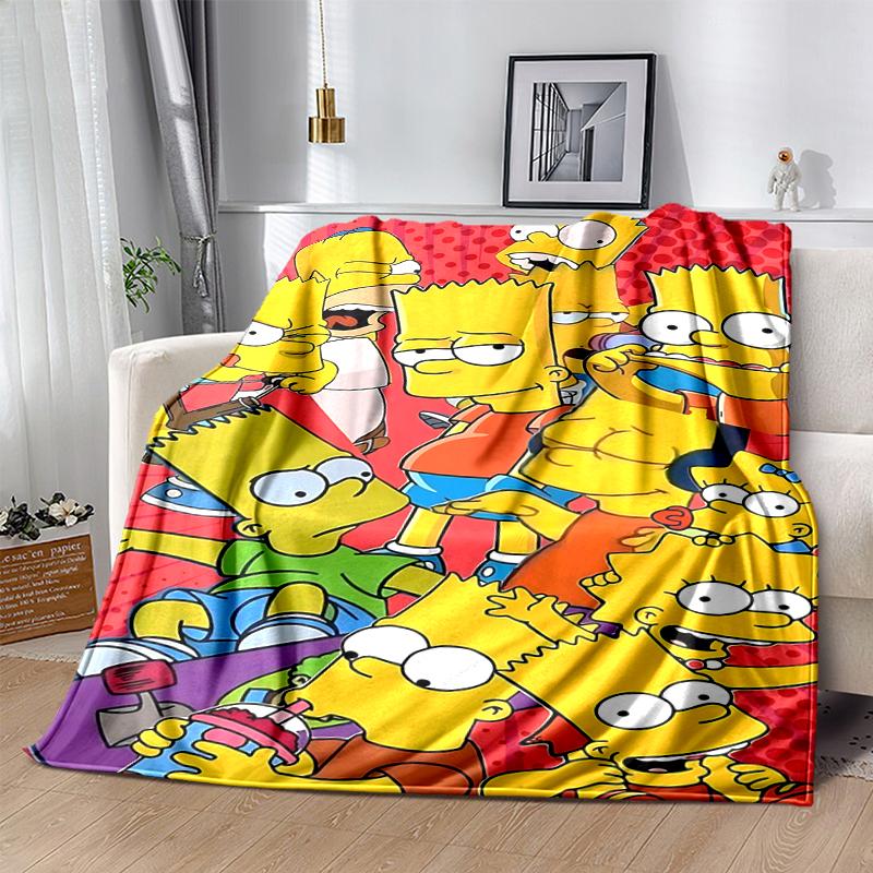 1Pc Simpsons Family Portrait Blanket Soft And Comfortable Casual Warm Camping Travel Christmas Halloween Gift M921783