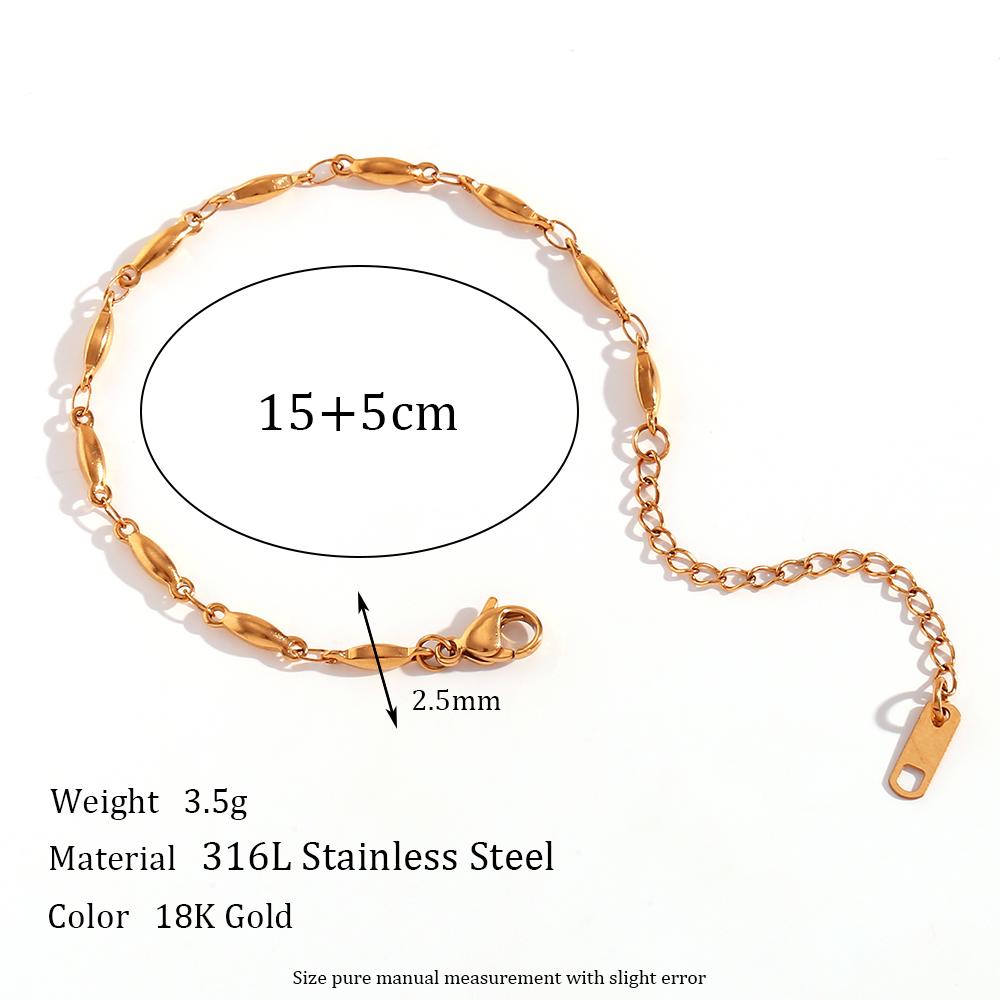Tarnish Free Waterproof Handmade Long Beads Chain Necklaces Bracelets Anklets Waist Chain Stainless Steel Jewelry For Women