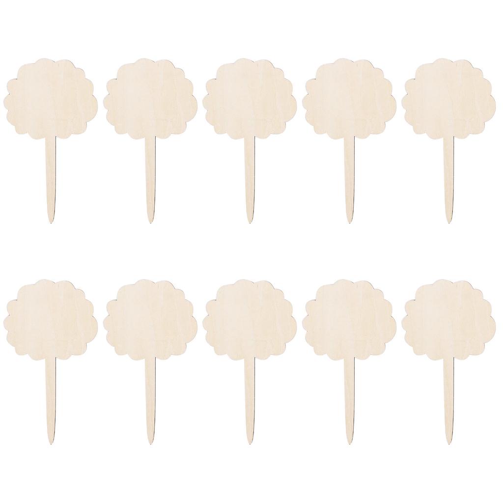 Wooden Sign Creative Gardening Plant Label Can Write Insert Ground 10PCS