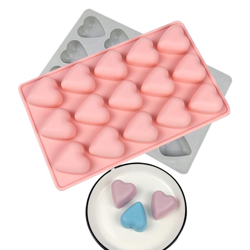 15 Cavities Heart Shape Silicone Baking Mold DIY Heart Chocolate Ice Making Mould Cake ToolDecor Valentine's Day Gift