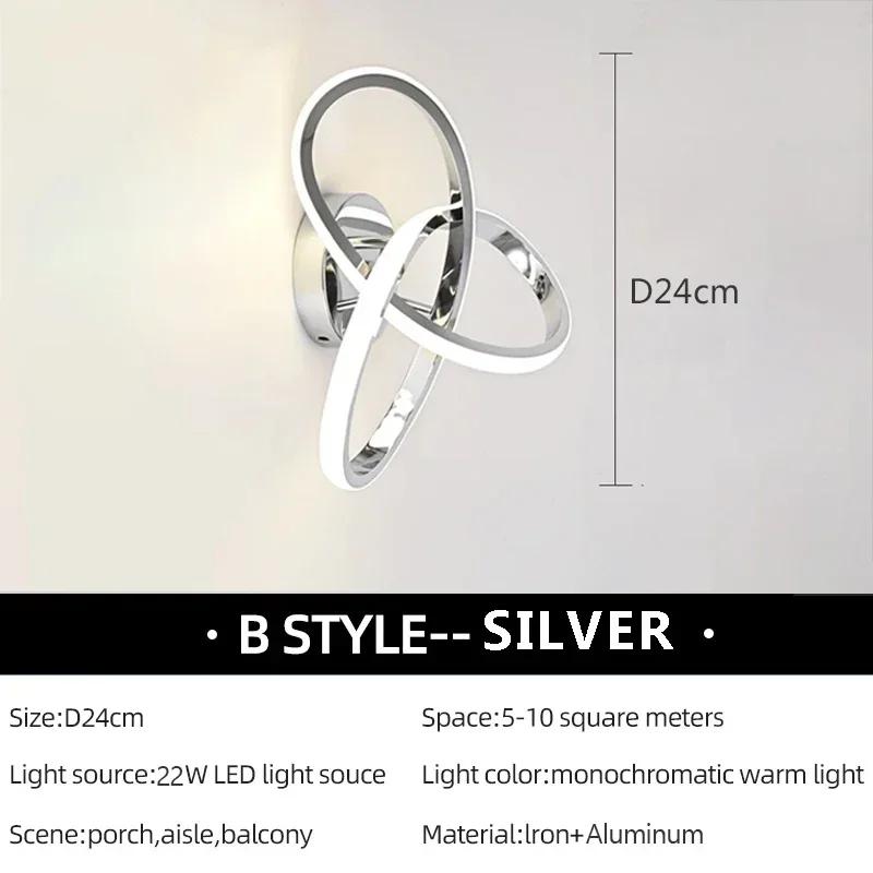 Modern LED Wall Lamp Trefoil Black White Ceiling Light For Bedroom Bedside Living Room Corridor Checkroom Decor Lighting Fixture