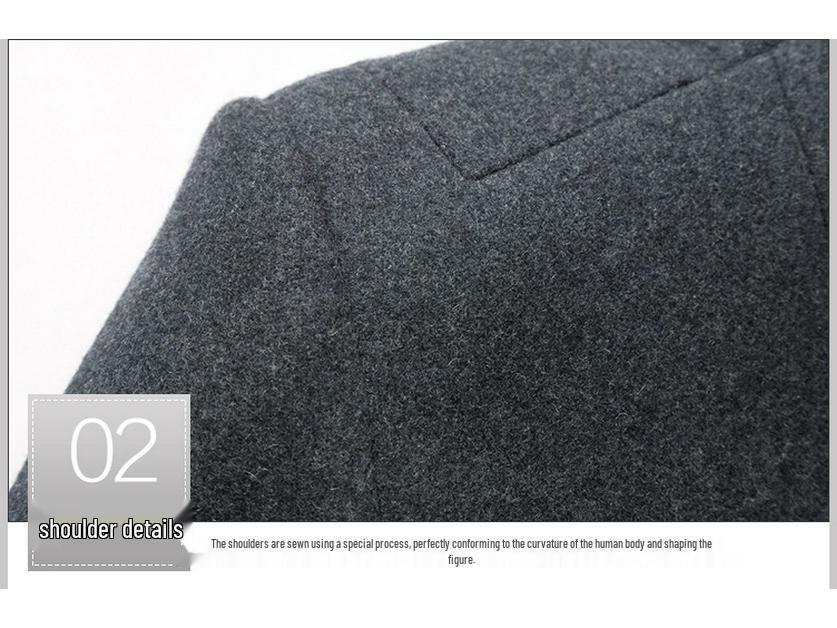 Men's Mid-Length Stand-up Collar Wool Blend Overcoat - Non-Iron Fashion Outerwear for Autumn/Winter 2020