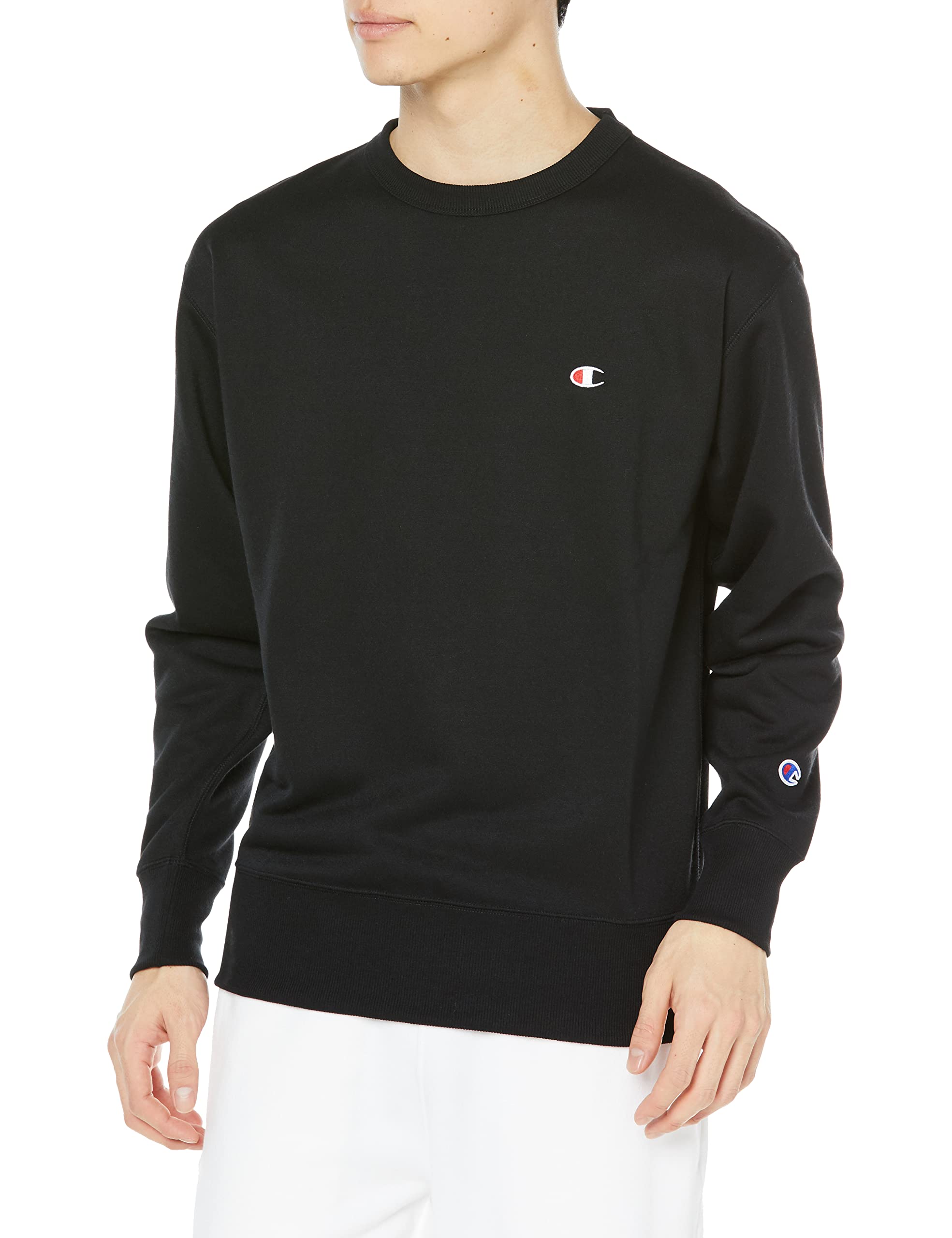 

Sweatshirt Long Sleeve One Point Logo Crew Neck Sweatshirt Sports Black S [Champion] Men s C3-XS050 чёрный