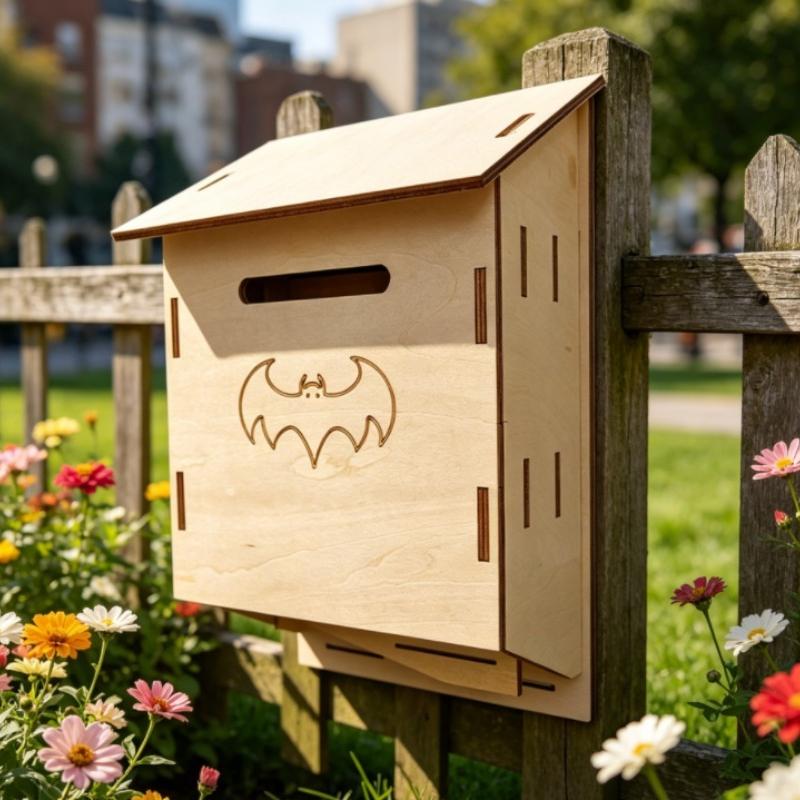 Wooden Bat House Outdoor Garden Shelter Natural Animal Habitat For Farmer Gardener Nature Lover Backyard Orchard Wildlife Nest