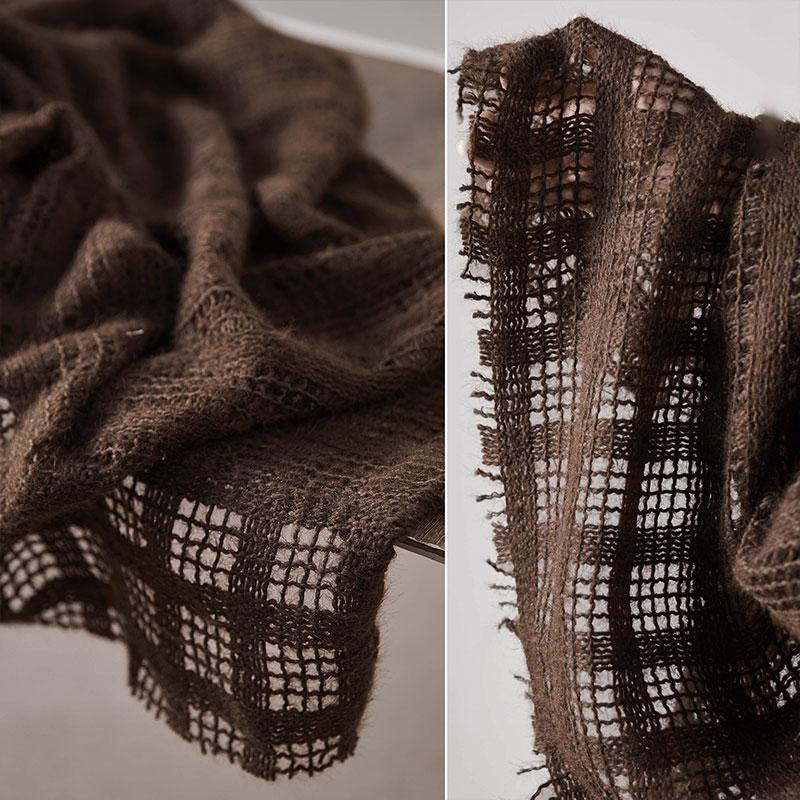 50*120cm Woven Hollow Knitted Yarn Plush Fabric Creative New Chinese Style DIY Sewing Jacket Skirt Clothing Designer Fabric