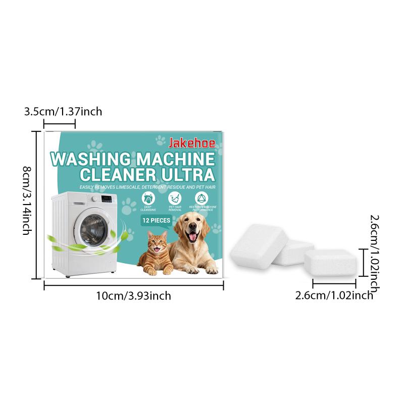 Washing Machine Cleaner Tablets 12pcs Professional Grade Mold Odor Removal Gentle on Components Regular Home Maintenance