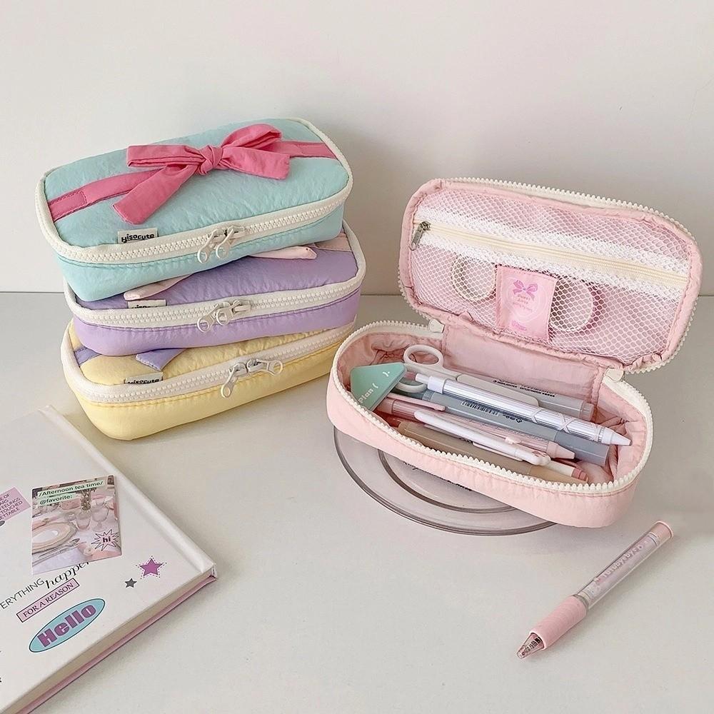 Desktop Storage Korean Style Pencil Case Sweet Lace Bow Pencil Pouch  Stationery Holder