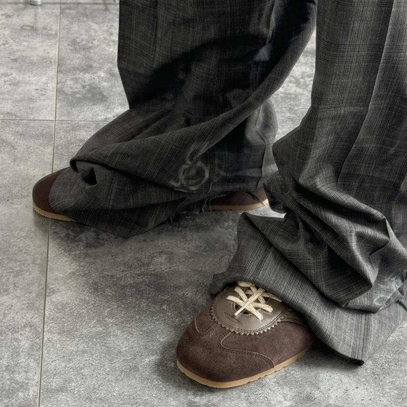 Sneakers Leather Forrest Gump Shoes Women Casual  High quality Retro Lace-up German Training Flat Shoes Women