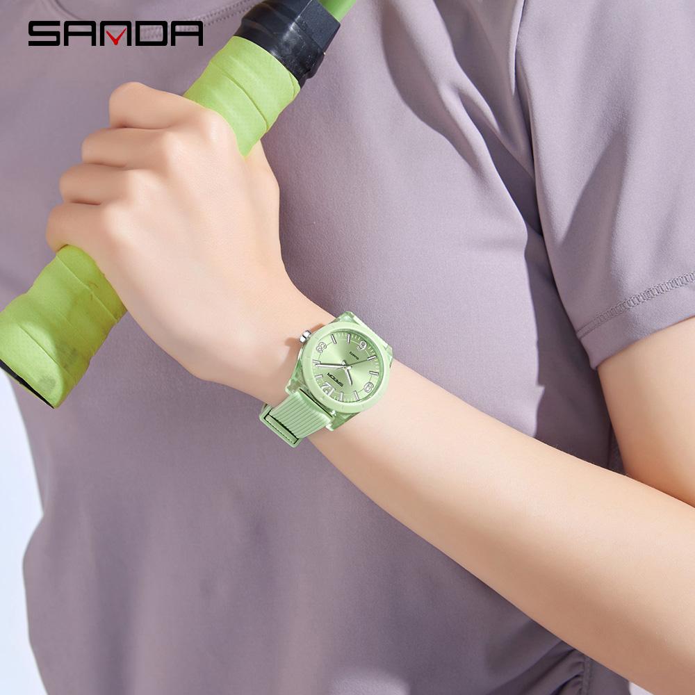 SANDA Top Brand 6277 Transparent Case Children's Quartz Watch Waterproof Night Light Leisure Student Quartz Watch