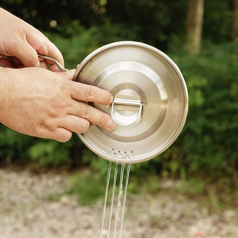 Light weight Outdoor Cooking Stainless Steel Camping Pot Multifunctional For Campers And Adventurers