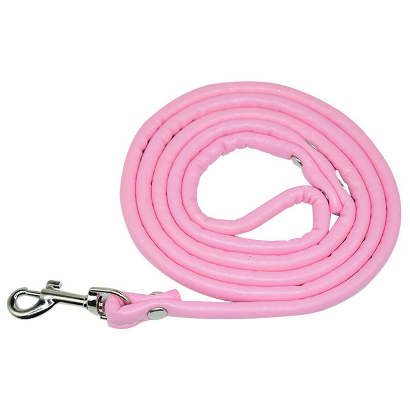 

Новый поводок для собаки из ПУ кожи, поводок-веревка для домашних животных, прочный беговой пояс для бульдога, поводок для щенка, кошки, собаки, шлейки и поводки для маленьких собак 1.0CMx120CM розовый