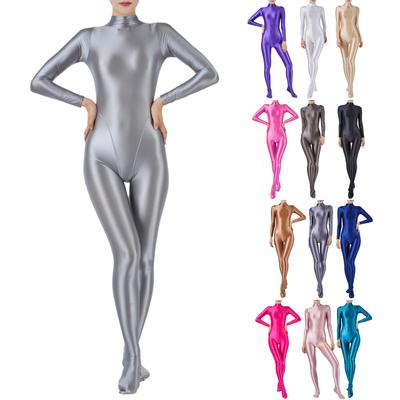 Damen Club Dance Show Kostüm Skinny Jumpsuit Ganzkörper-Bodysuit Bodystocking Rash Guard zum Tauchen Surfen Yoga Pole Dance
