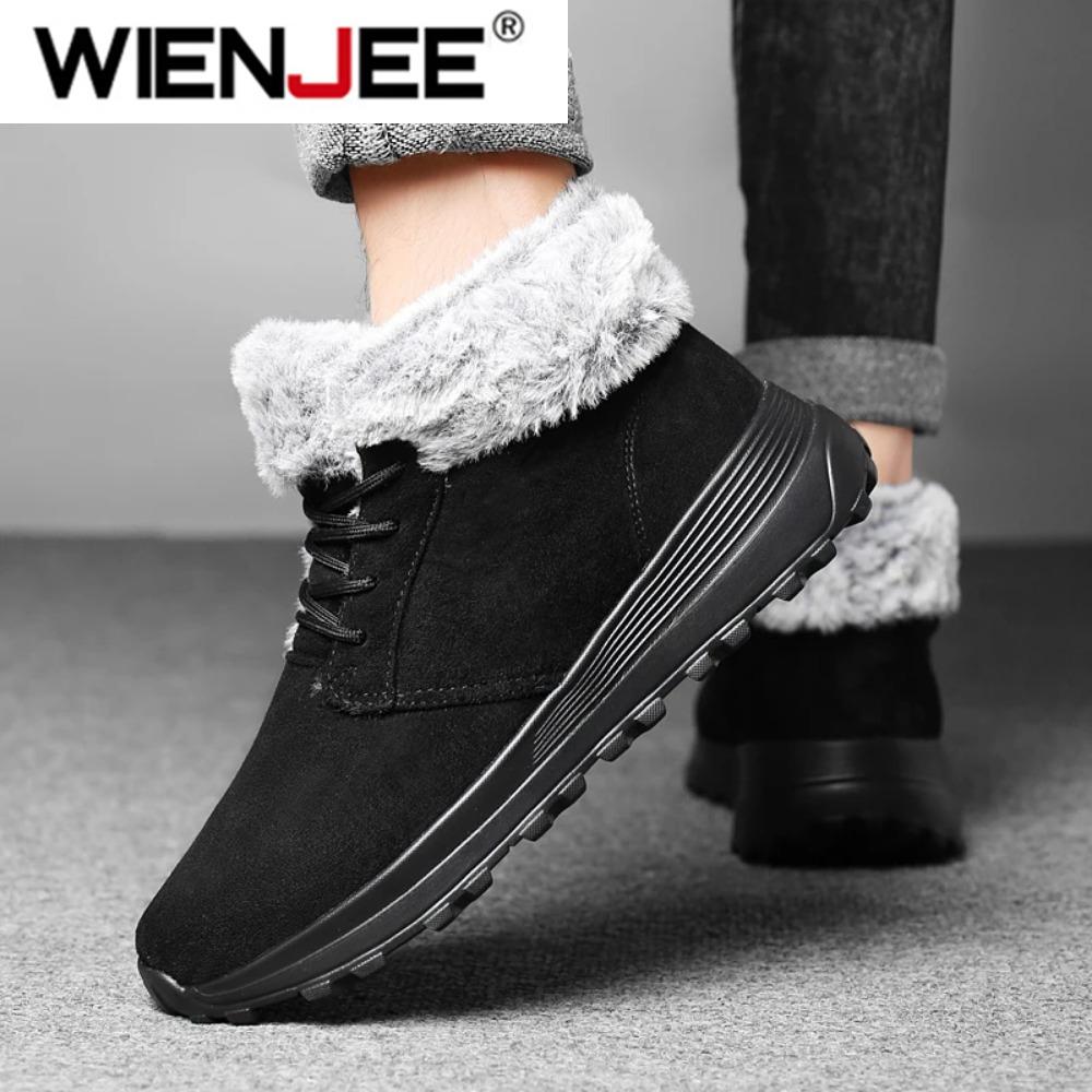 Winter Warm Men Boots New Casual Comfortable Durable Men Hiking Shoes Outdoor Big Size Leather Non-Slip Male High Top Snow Boots