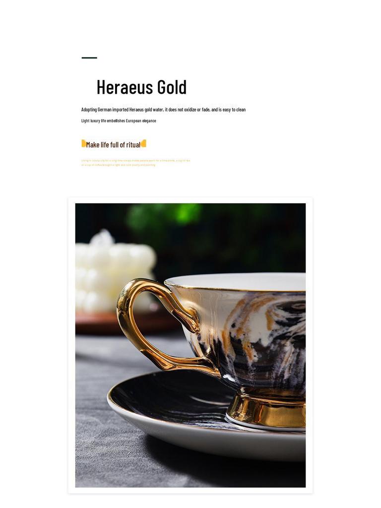 Exquisite Wood Grain Ceramic Tea Set with Saucer - Premium Bone China Cup for Afternoon Tea