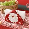 Christmas Santa Claus Ceramic Napkin Holder  Decorative Tabletop Paper Tissue Stand, Embossed Cartoon Holiday Design
