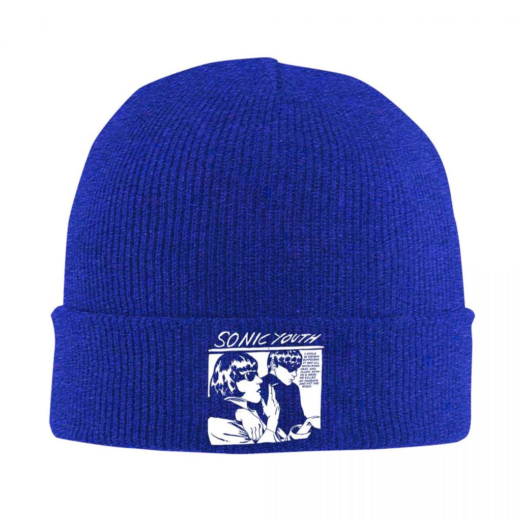Couple Knitted Caps Women's Unisex's Beanie Autumn Winter Hat Acrylic Sonic Youth Rock Band Punk Hip Hop Melon Cap