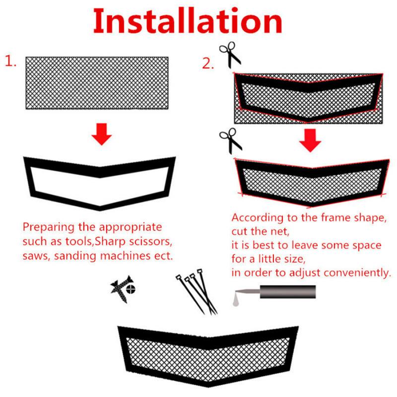 Universal Black Aluminium Rhombus Style Car Tuning Grill Thickened Mesh 40"X13
