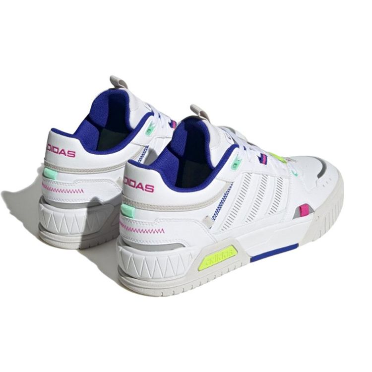 Adidas Neo D-Pad Leather Comfortable Trendy Non-Slip Wear-Resistant Lightweight Low-Top Skate Shoes Unisex Sneakers White Blue HP2673