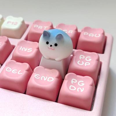 1 Stück Süße Cartoon 3D Tier Tastenkappe Mechanische Tastatur Kappen OEM Höhe Tastenkappe Kawaii DIY Tastatur Zubehör Mädchen Geschenke