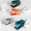 Transparent Stapler and 640pcs 24/6 Staples Set Mini Size Contract Color Binder Office Binding Tools Supplies