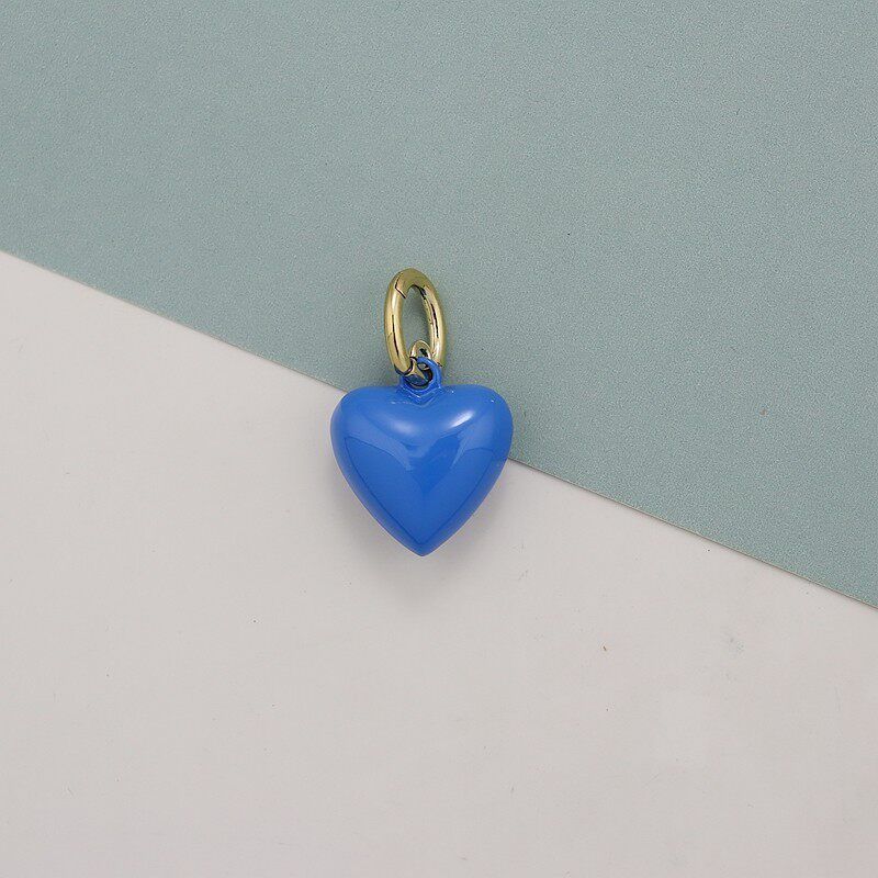 Colorful Hearts American Niche Ra Enamel Heart Moon Pendant Necklace for Women, Versatile and Fashionable