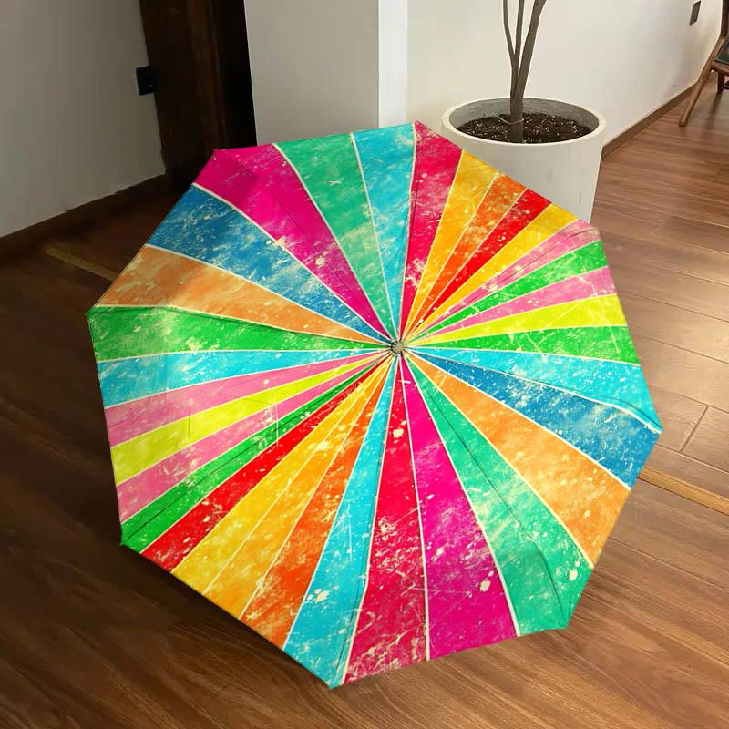 

Colorful Rainbow Umbrella - Auto Open Close, Foldable Design, Outdoor Festival Gift for Fans and Travelers1121068a