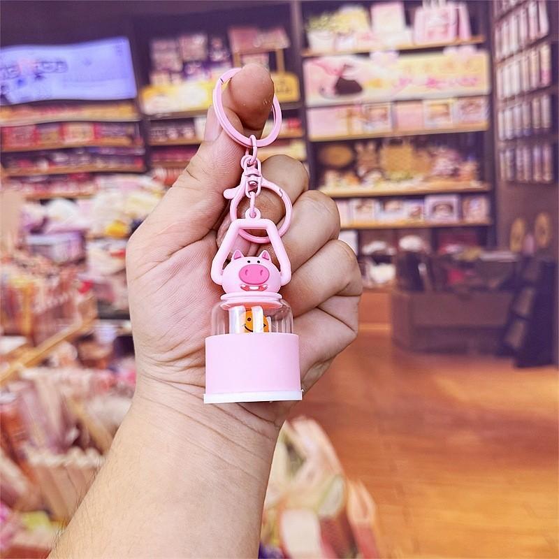 Cartoon Fluorescent Pig Keychain Bag Mobile Phone Pendant Accessories Gift Toy