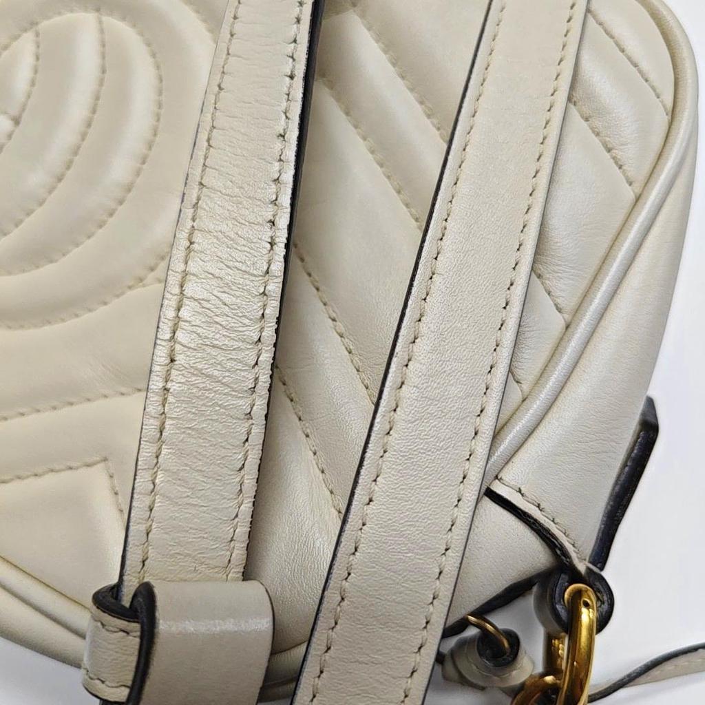 [Pre-Owned] Gucci GG Marmont Small Shoulder Bag 'White' - Very Good #1X67MTN