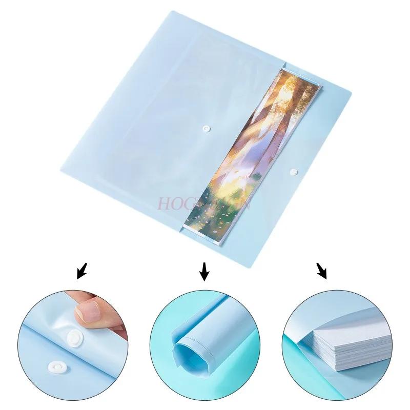 10pcs A4 thick plastic buckle file bag,thick folder, large capacity,office material storage bag, folder file bag