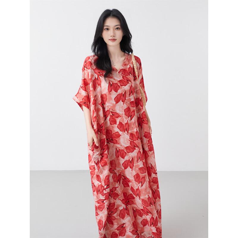 Aiyilian Retro Print Summer Dress