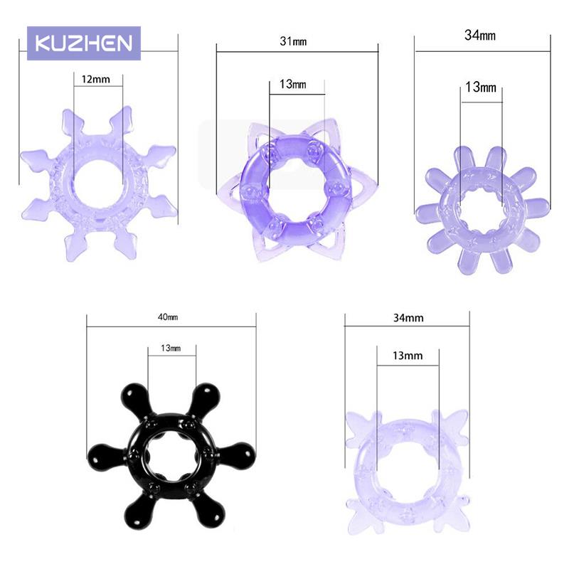 5pcs Delay Penis Rings Cock Rings Set Male Adult Products Sex Toys Dildos Extend Enhance Orgasm Cock-ring Sexy Tool for