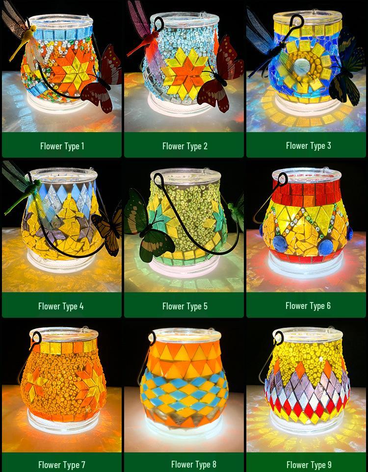 Handmade DIY Mosaic Lantern Kit: Early Education, Parent-Child Activity, Creative Team Building, Gift Toy, Flower Lantern Craft