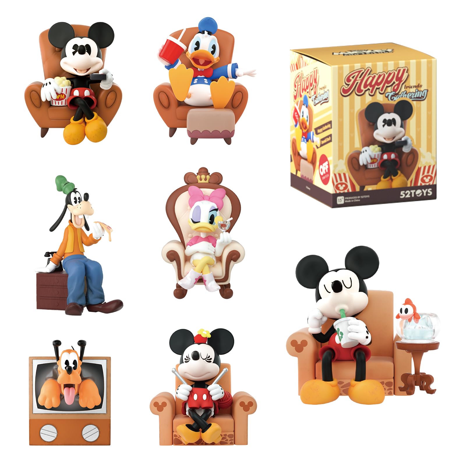 

52TOYS БЛАЙНДБОКС DISNEY MICKEY & FRIENDS Серия Happy Friends Gathering Блайндбокс Коллекционная фигурка, Коллекционная фигурка Микки Мауса, Предварительно раскрашенная