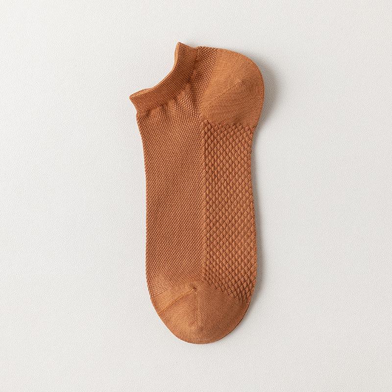 Men's Summer Thin Mesh Cotton Sweat Absorbing Deodorant Shallow Mouth Boneless Boat Socks