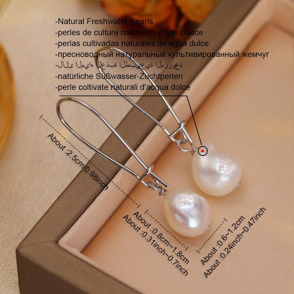 SENIKO Natural Freshwater Big Baroque Pearl Earrings Fashion Pearl Drop Earrings For Women Party Jewelry