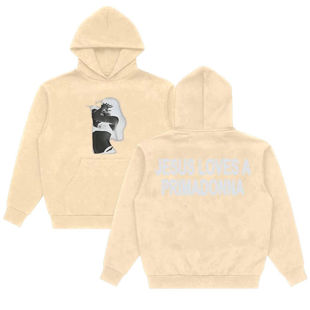 Jesus Loves A Primadonna Hoodie Nessa Barrett Long Sleeve Sweatshirt Women Men with Hooded Clothes Trendy Streetwear for Daily Looks