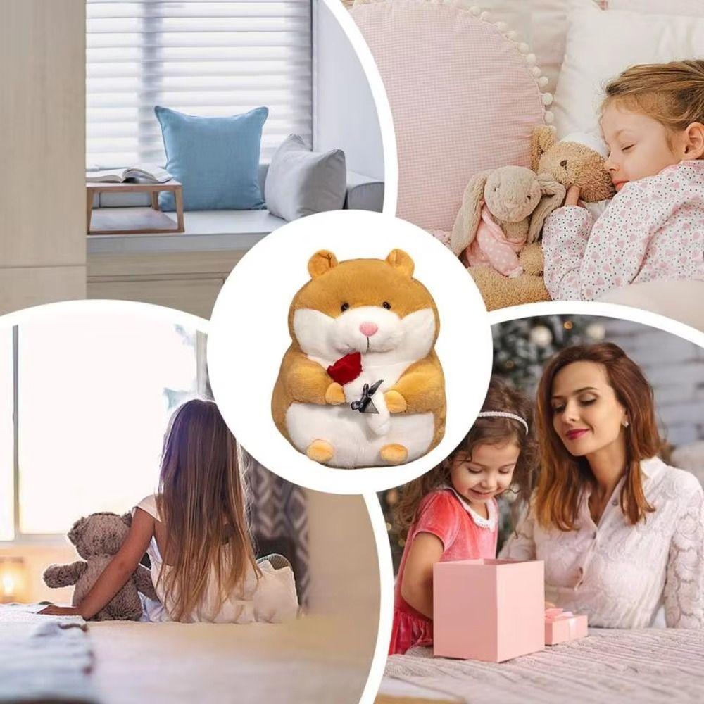 PP Cotton Roses Hamster Plush Toys Soft Hamsters Cartoon Stuffed Dolls  Children Gir