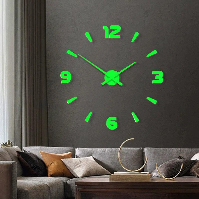 Digital Clock Wall Clock Simple 3D Three-dimensional Home Decoration Wall Clock Personalized Punch-free Wall Clock