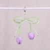 Handmade Tulip Pendant Cartoon Heart Bag Charm Trendy Pearl Tulip Keychain  Car Accessory